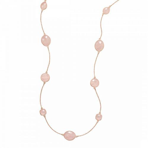 18K Rose Gold Pink Quartz Necklace
