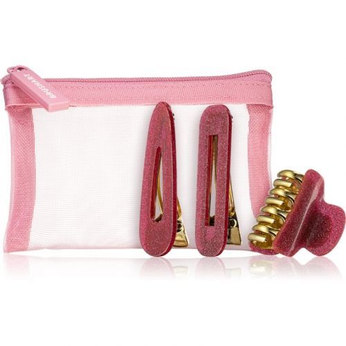 BrushArt Berry hair clips in a small pouch 3 pcs Pink