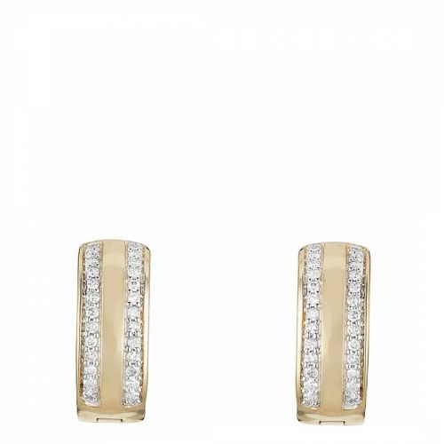 Gold Diamond Embellished Hoop Earrings