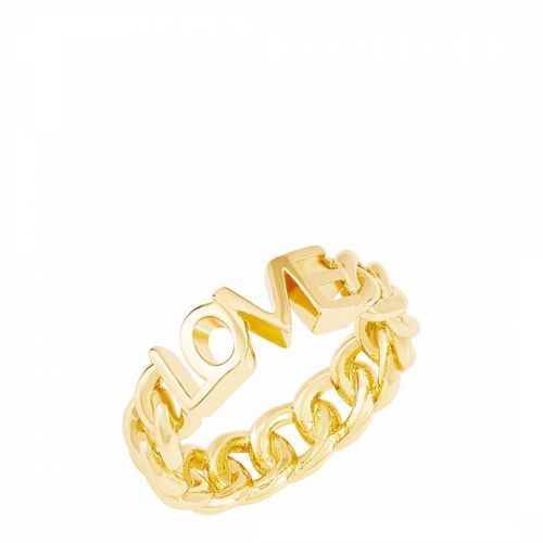 18k Gold Plated Chained To My Heart Ring