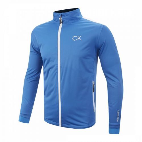 Blue Waterproof Jacket with Protective Shoulder Panel