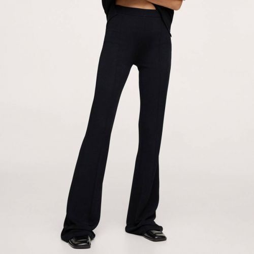 Black Flared Knitted Trousers