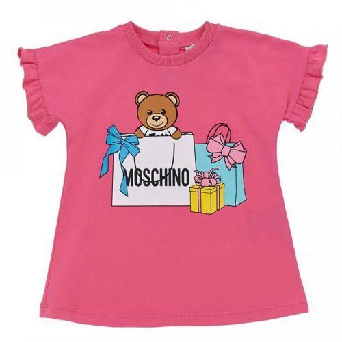 Moschino Baby Girls Bear and Gift Print T-shirt Pink, 2Y / PINK