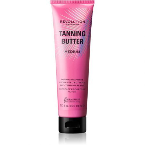 Makeup Revolution Beauty Tanning Butter Nourishing Body Butter with self-tanning effect Shade Light/Medium 150 ml