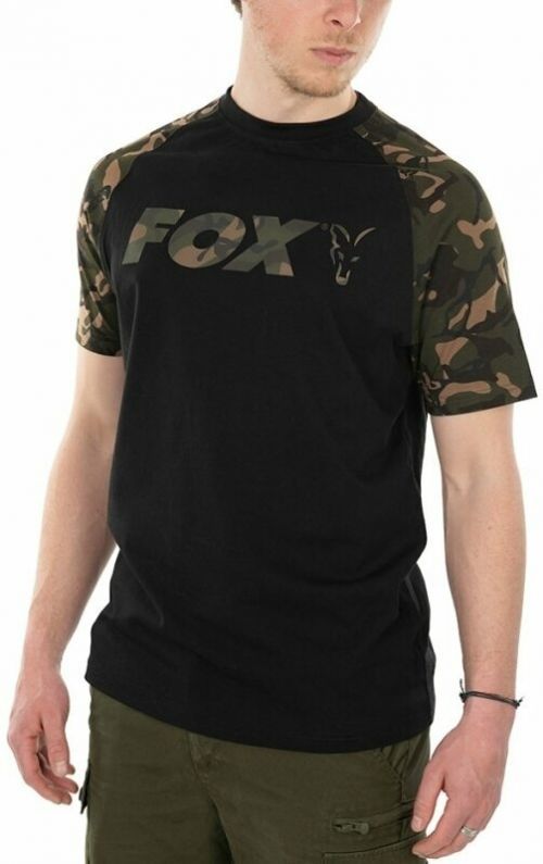 Fox Fishing T-Shirt Black/Camo Raglan T-Shirt XL
