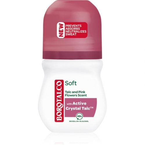 Borotalco Soft Talc & Pink Flower Roll - On Deodorant without Alcohol 50 ml