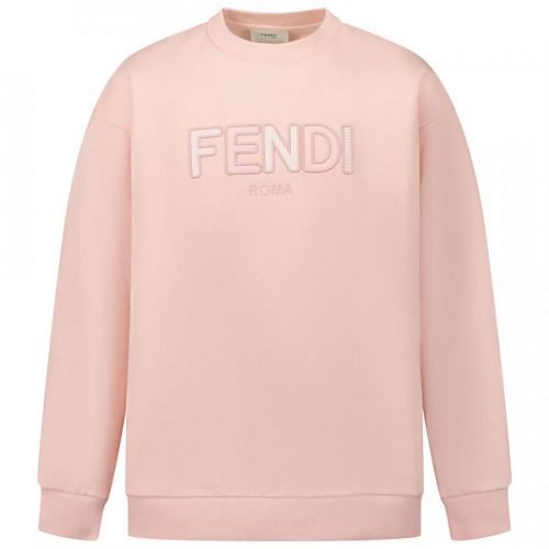 Fendi Girls Logo Sweater Pink, 4Y / PINK