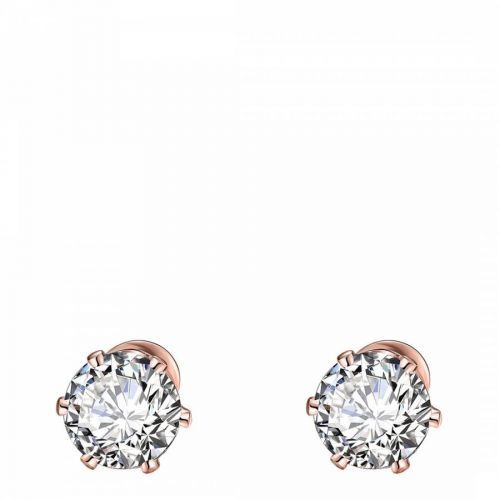 18K Rose Gold Plated Cz Stud Earrings