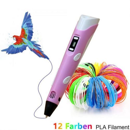 3D Printing Pen, Pink 3D Stereoscopic Printing Pen + 36m PLA Filaments