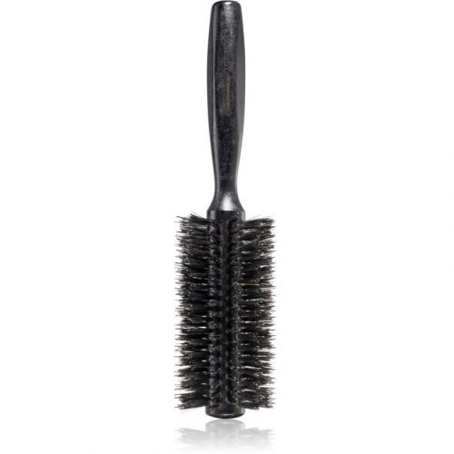 Janeke Black Line Tumbled Wood Hairbrush Ø 55mm Round Hair Hrush with nylon and boar bristles 1 pc
