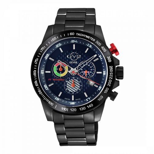 Men's Black Gevril Scuderia Blue Dial Watch