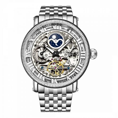 Men's Silver/Black Automatic Bracelet Watch