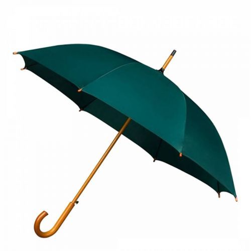 Women's Pine Green/Wooden Handle Automatic Walking Umbrella