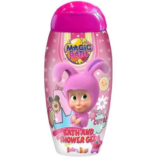 Masha & The Bear Magic Bath Bath & Shower Gel Shower And Bath Gel for Kids Raspberry 200 ml