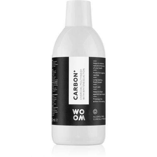 WOOM Carbon+ Mouthwash Whitening Mounthwash with Activated Charcoal 500 ml