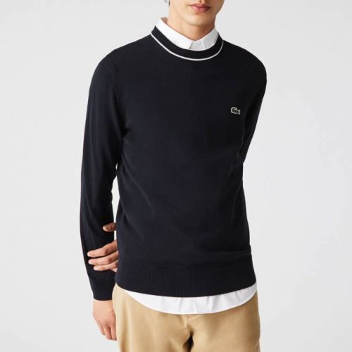 Black Crew Neck Cotton Jumper