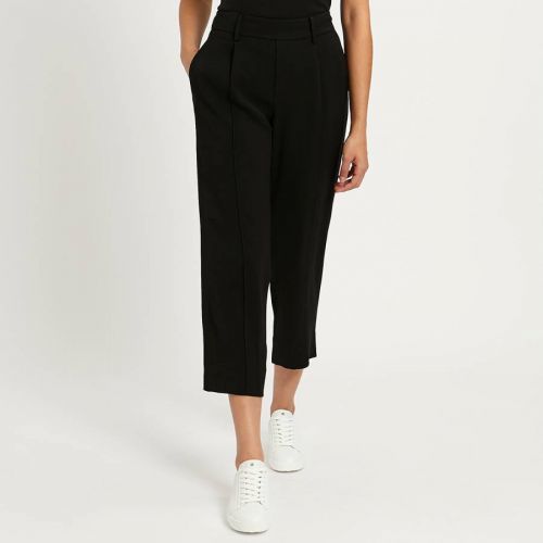 Black Pintuck Cropped Trouser