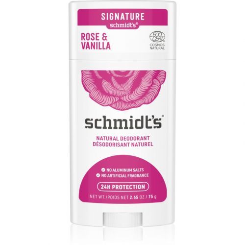 Schmidt's Rose + Vanilla Aluminium-Free Deodorant Stick 58 ml