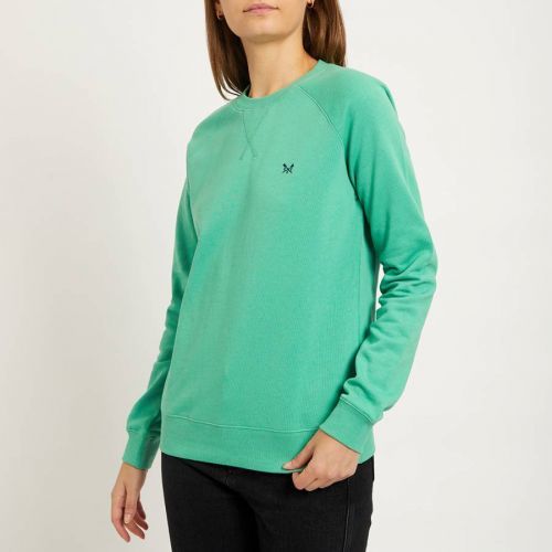 Green Cotton Crew Neck Sweatshirt