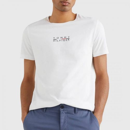 White Square Logo Cotton T-Shirt