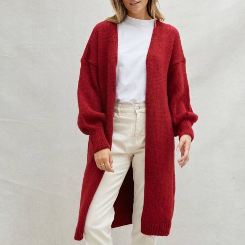 Red Rosalia Alpaca/Wool Blend Cardigan