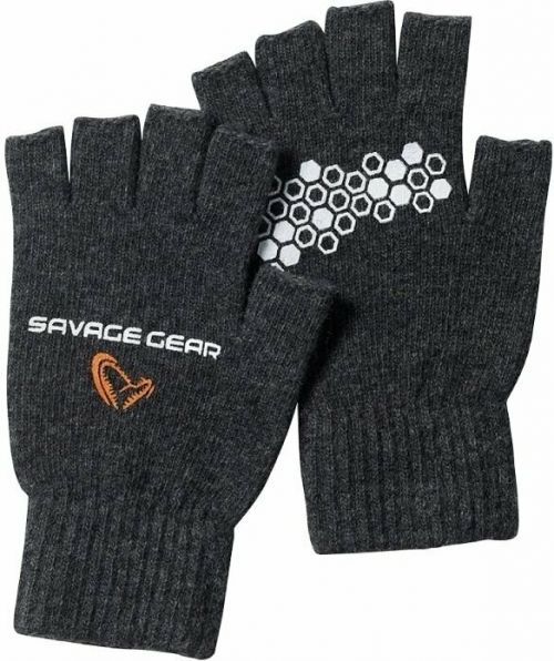 Savage Gear Gloves Knitted Half Finger Glove L