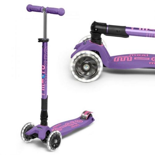 Micro Scooters Micro Maxi Deluxe Foldable LED Scooter MMD100 Purple