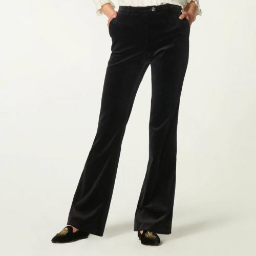 Black Evelina Velvet Stretch Trousers