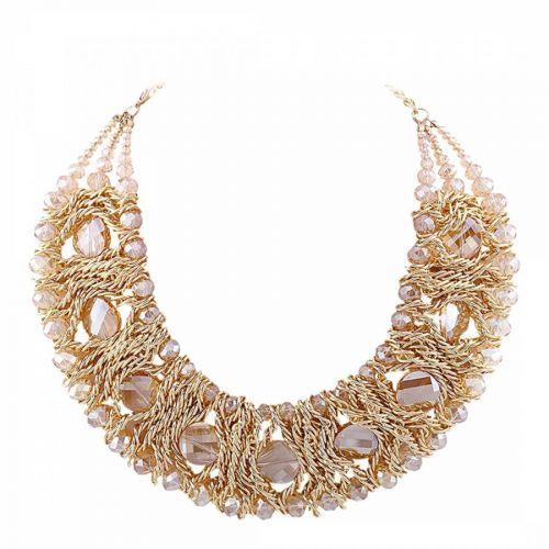 18K Gold Champagne Statement Necklace