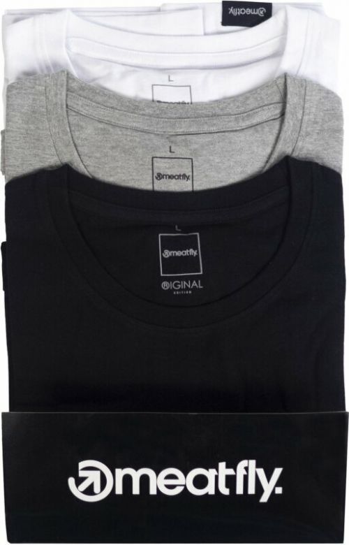 Meatfly Outdoor T-Shirt Basic T-Shirt Multipack Black-Heather Grey-White S