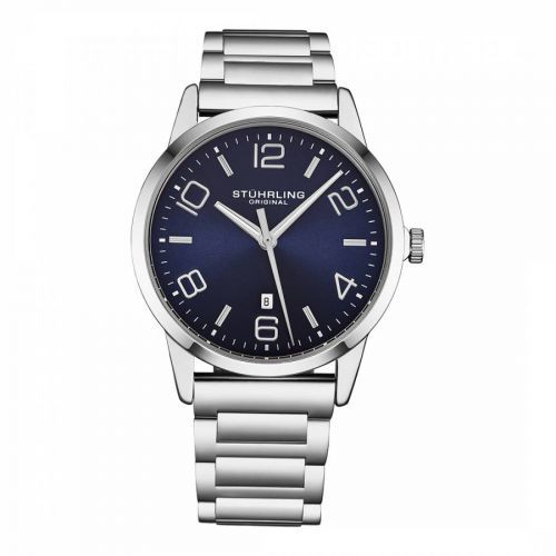Men's Silver/Blue Stuhrling Classic Quartz Watch