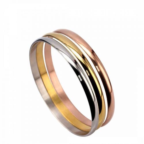 18K Gold Tri Color Bangle Set