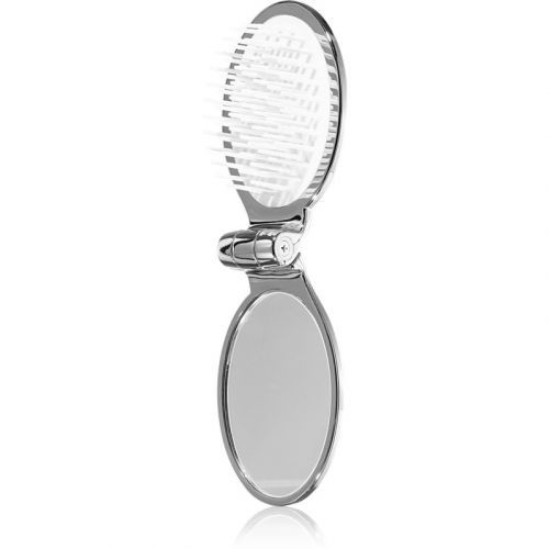 Janeke Chromium Line Folding Hair-Brush with Mirror Comb with Mirror 9,5 x 5,5 x 3,5 cm