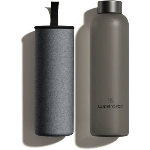 Waterdrop Frosted glass water bottle colour Black 1000 ml