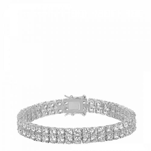 Silver Double Row Cz Bracelet