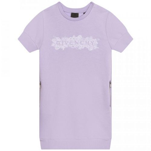 Givenchy Girls Bandana Logo Dress Purple, 6Y / PURPLE