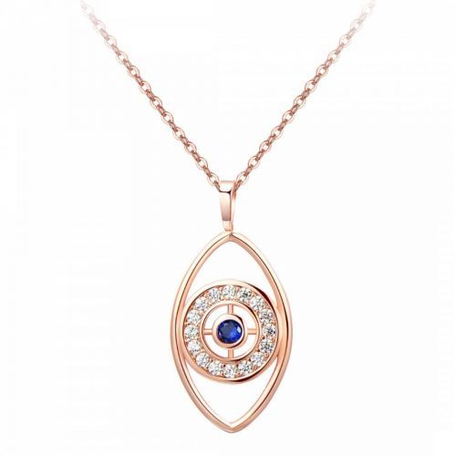 Rose Gold Plated Eye Necklace with Swarovski Crystals