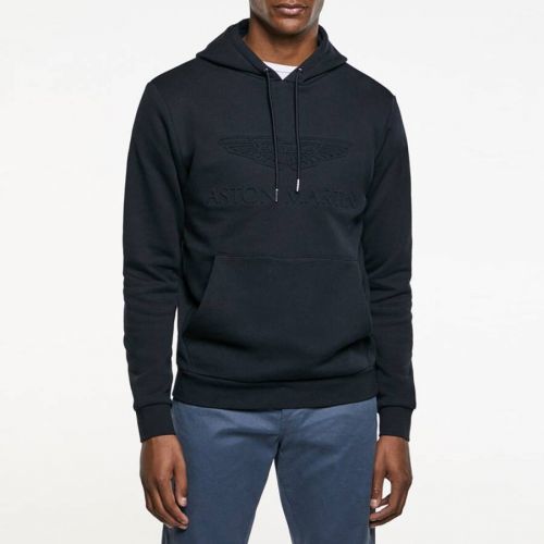 Navy AMR Embossed Cotton Hoodie