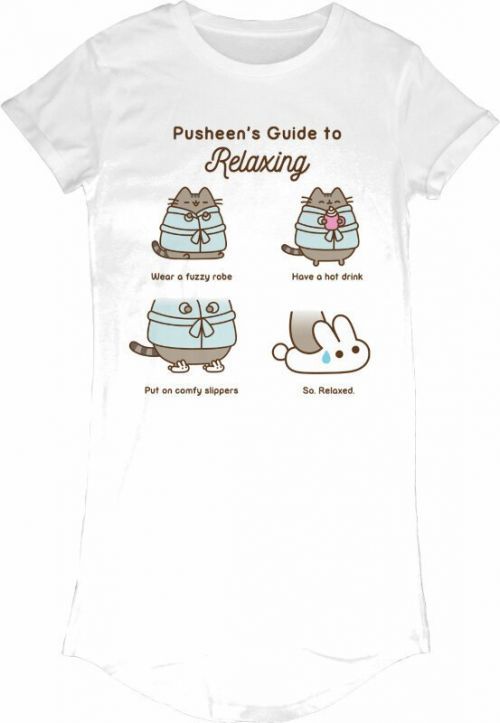 Pusheen T-Shirt Guide To Relaxing S White