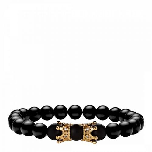 18K Matte Onyx Open Design Bracelet