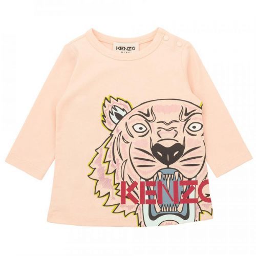 Kenzo Baby Girls Tiger Print Long Sleeved T-shirt Pink, 6M / PINK