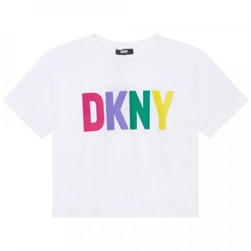 Dkny Girls Multicoloured Logo T-shirt White, 8Y / WHITE