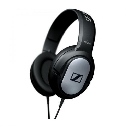 Sennheiser HD 206 On-Ear Dynamic Stereo Wired Headphones - Black/Silver (HD206)