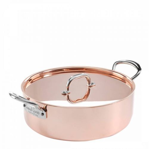 Copper Induction Saute Pan Side Handles with Lid 26cm