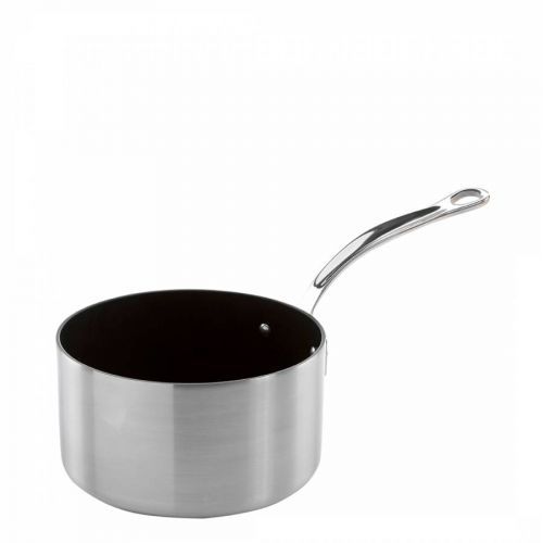 Classic Non-Stick Stainless Steel Triply Saucepan with Lid 18cm