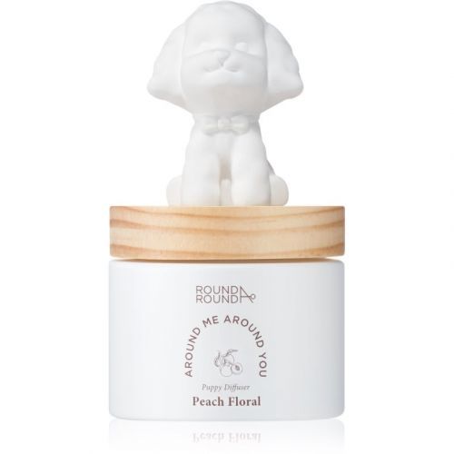 ROUND A‘ROUND Puppy Happy Poodle - Peach Floral aroma diffuser with filling 100 ml