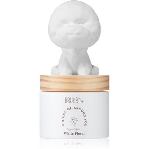 ROUND A‘ROUND Puppy Fluffy Bichon - White Floral aroma diffuser with filling 100 ml