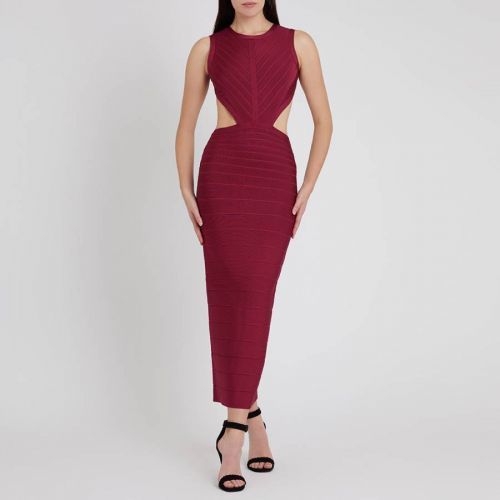 Raspberry Cut Out Bandage Gown