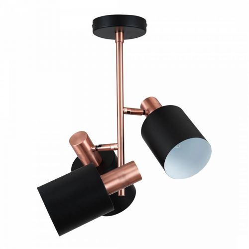 Black & Antique Copper 3 Light Electrified Pendant
