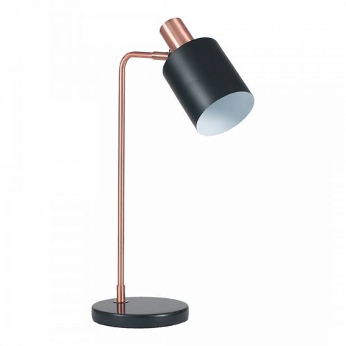 Black & Antique Copper Task Table Lamp